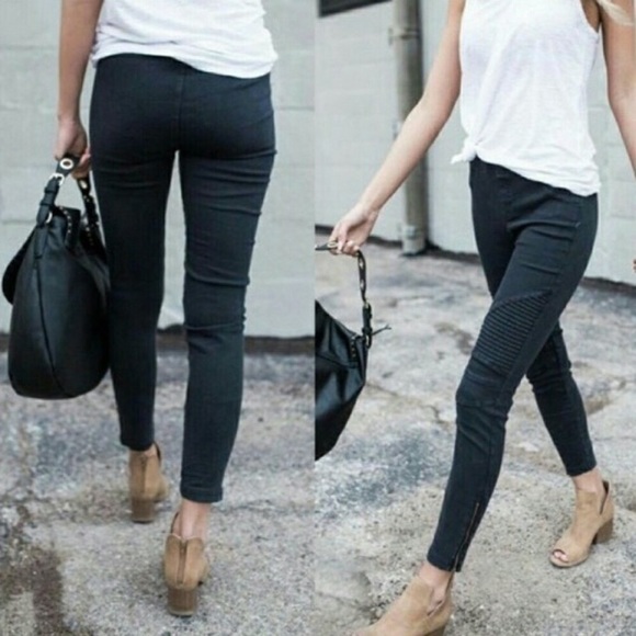 Black Moto Jegging Ankle Zipper - Picture 2 of 4